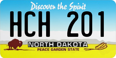 ND license plate HCH201