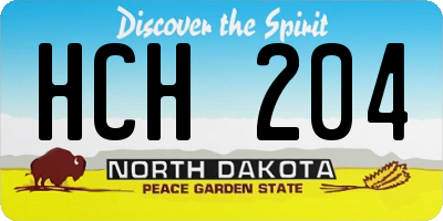 ND license plate HCH204