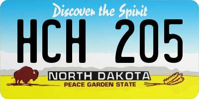 ND license plate HCH205