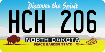 ND license plate HCH206