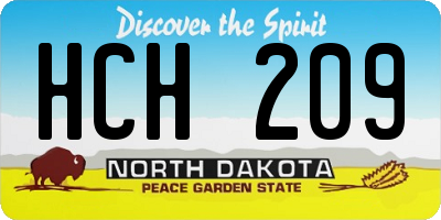 ND license plate HCH209