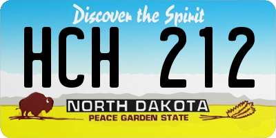 ND license plate HCH212