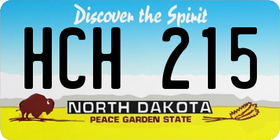 ND license plate HCH215