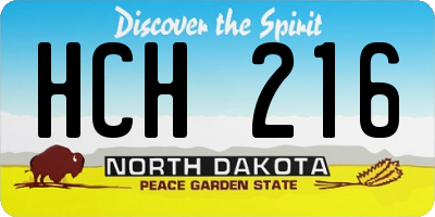 ND license plate HCH216