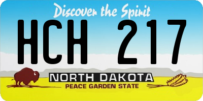 ND license plate HCH217