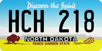 ND license plate HCH218