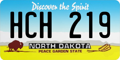 ND license plate HCH219