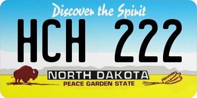 ND license plate HCH222