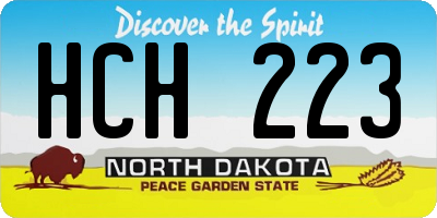 ND license plate HCH223