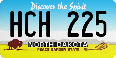 ND license plate HCH225