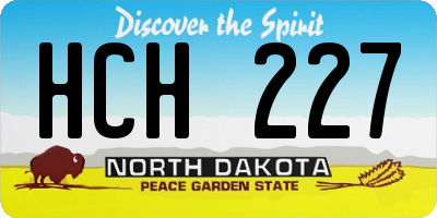 ND license plate HCH227