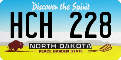 ND license plate HCH228