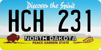 ND license plate HCH231