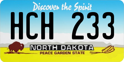 ND license plate HCH233