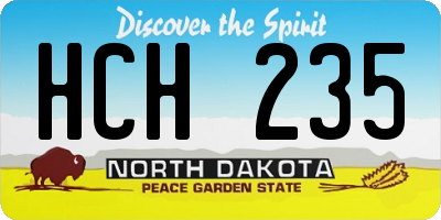 ND license plate HCH235