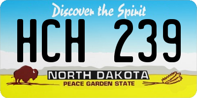 ND license plate HCH239