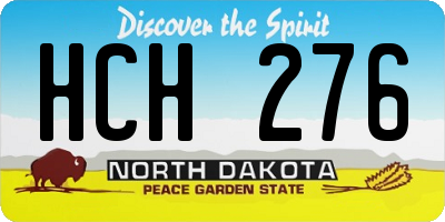 ND license plate HCH276