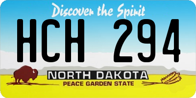 ND license plate HCH294