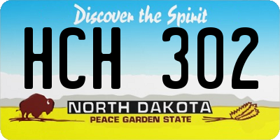 ND license plate HCH302