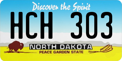 ND license plate HCH303