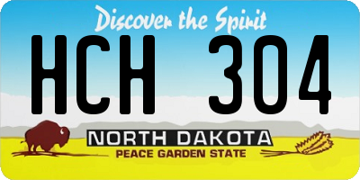 ND license plate HCH304