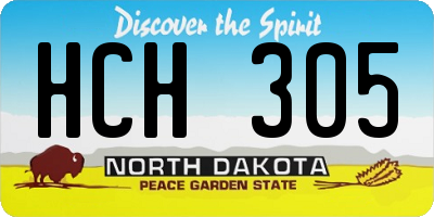 ND license plate HCH305