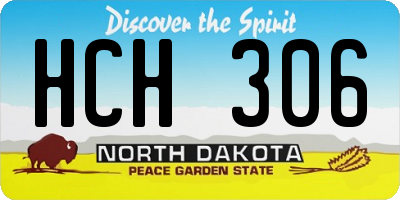 ND license plate HCH306