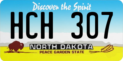 ND license plate HCH307