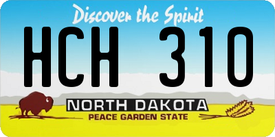 ND license plate HCH310