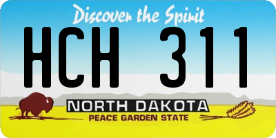 ND license plate HCH311