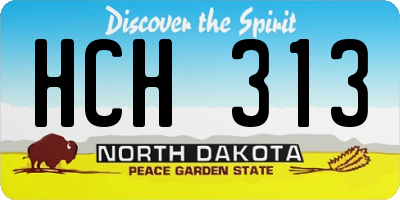 ND license plate HCH313