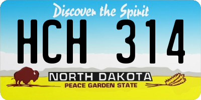 ND license plate HCH314