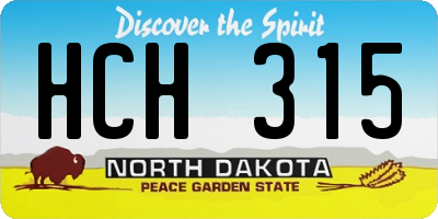 ND license plate HCH315