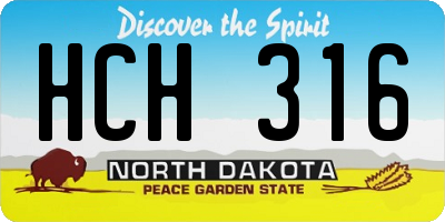 ND license plate HCH316