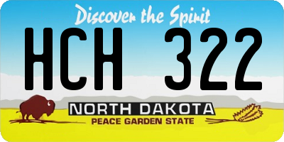 ND license plate HCH322