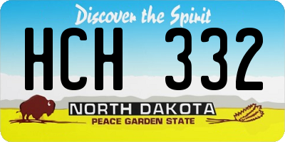 ND license plate HCH332