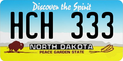 ND license plate HCH333