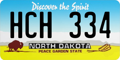 ND license plate HCH334