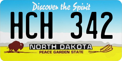 ND license plate HCH342