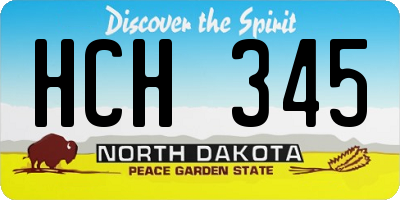 ND license plate HCH345
