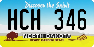 ND license plate HCH346