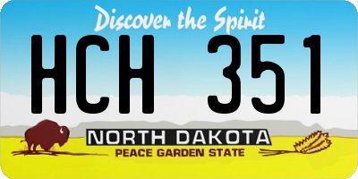 ND license plate HCH351