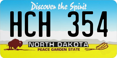 ND license plate HCH354