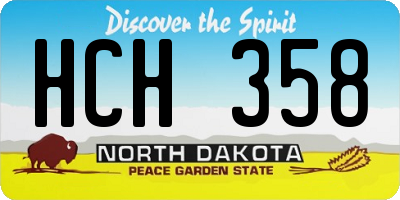 ND license plate HCH358