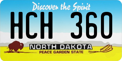 ND license plate HCH360