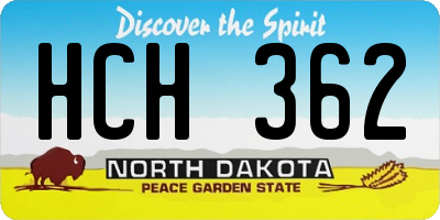 ND license plate HCH362