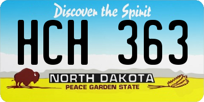 ND license plate HCH363