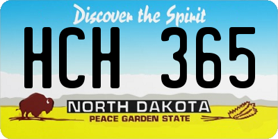 ND license plate HCH365