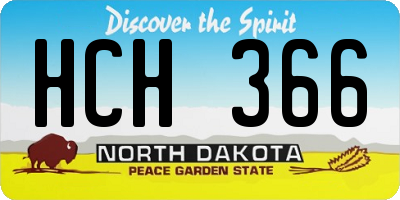 ND license plate HCH366