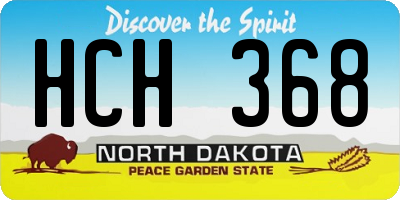 ND license plate HCH368